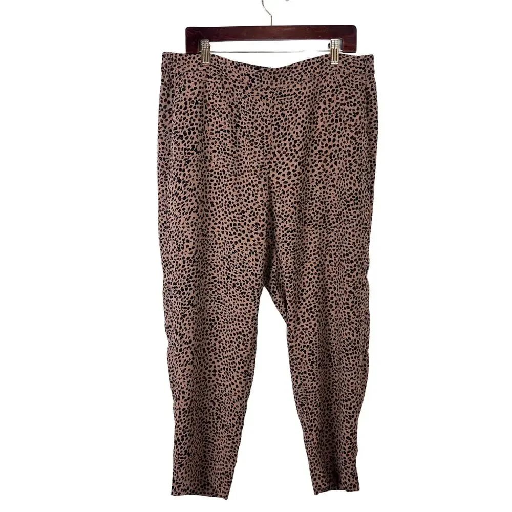 J.Crew Jamie Pant Leopard Print High Rise Cropped Pants Size 16 - Picture 2 of 8